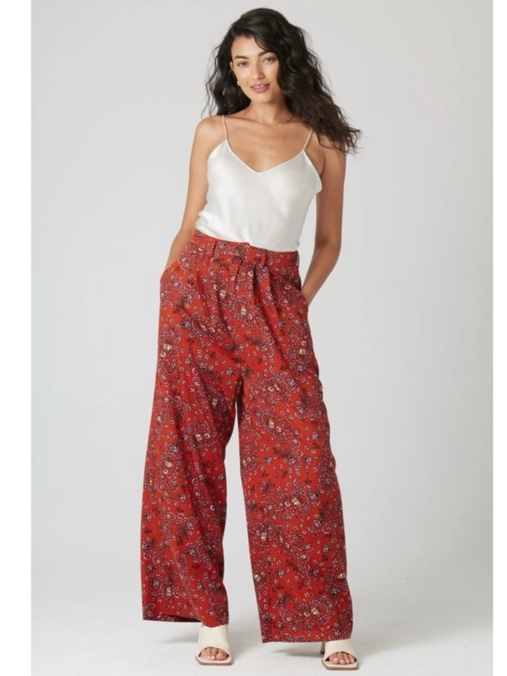 NWT Bila 77 Curson‎ Baked Clay High Rise Wide Leg Pants